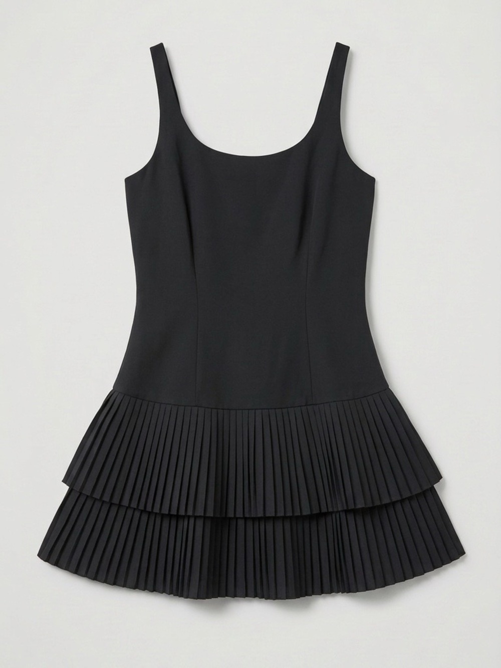 Athleisure Pleated Tiered Mini Dress - with shorts